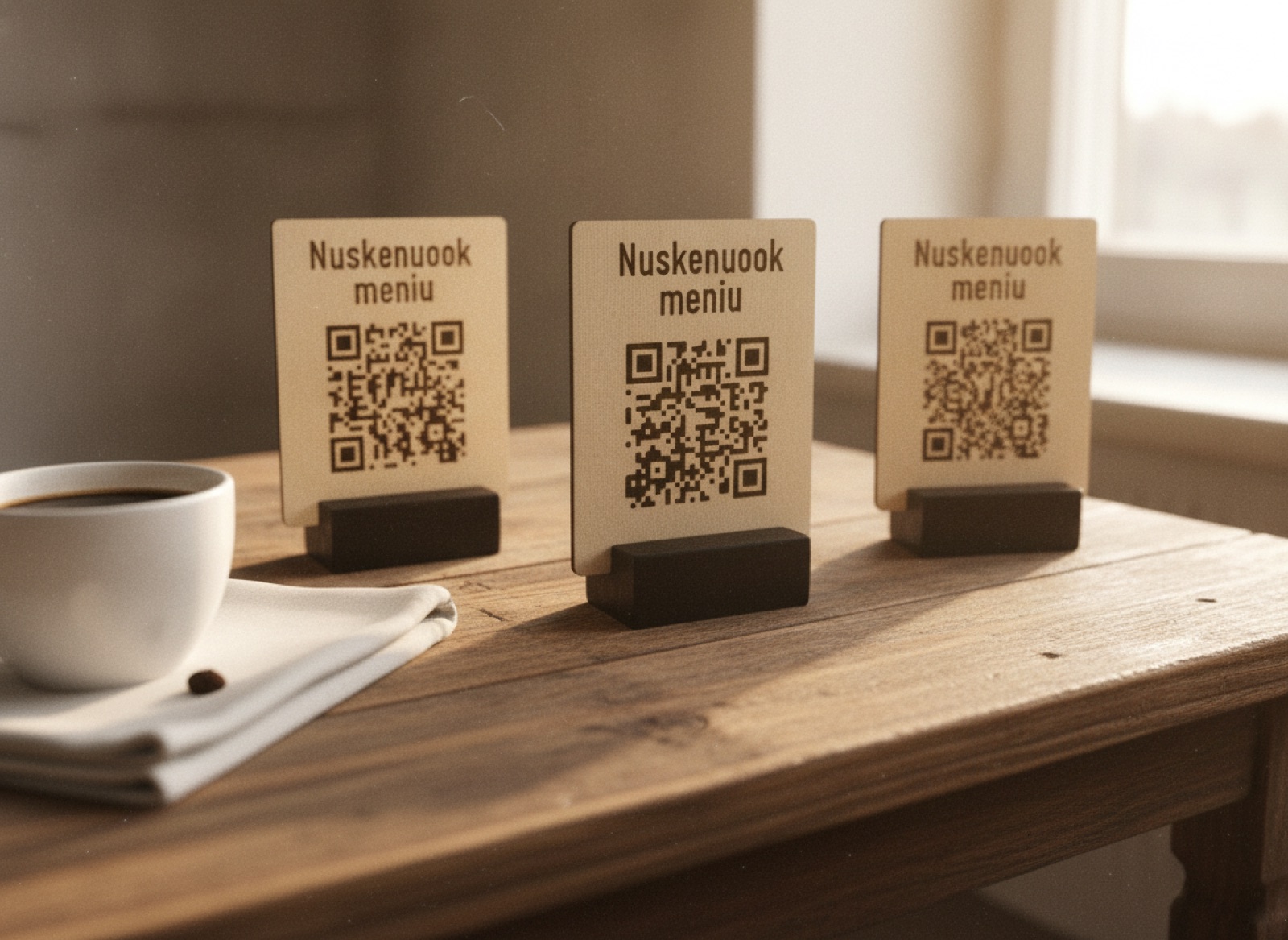 qr kodo meniu zenklas su stoveliu su graviravimu qr-kodo-meniu-zenklas-su-stoveliu-su-graviravimu