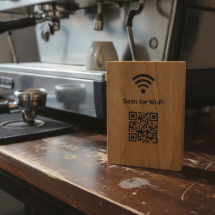 wifi-qr-kodo-zenklas-azuolo-medienos-tekstura-is-arti