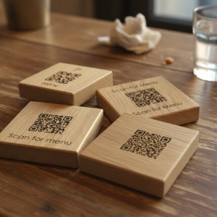 qr-kodo-meniu-zenklas-azuolo-medienos-tekstura-is-arti