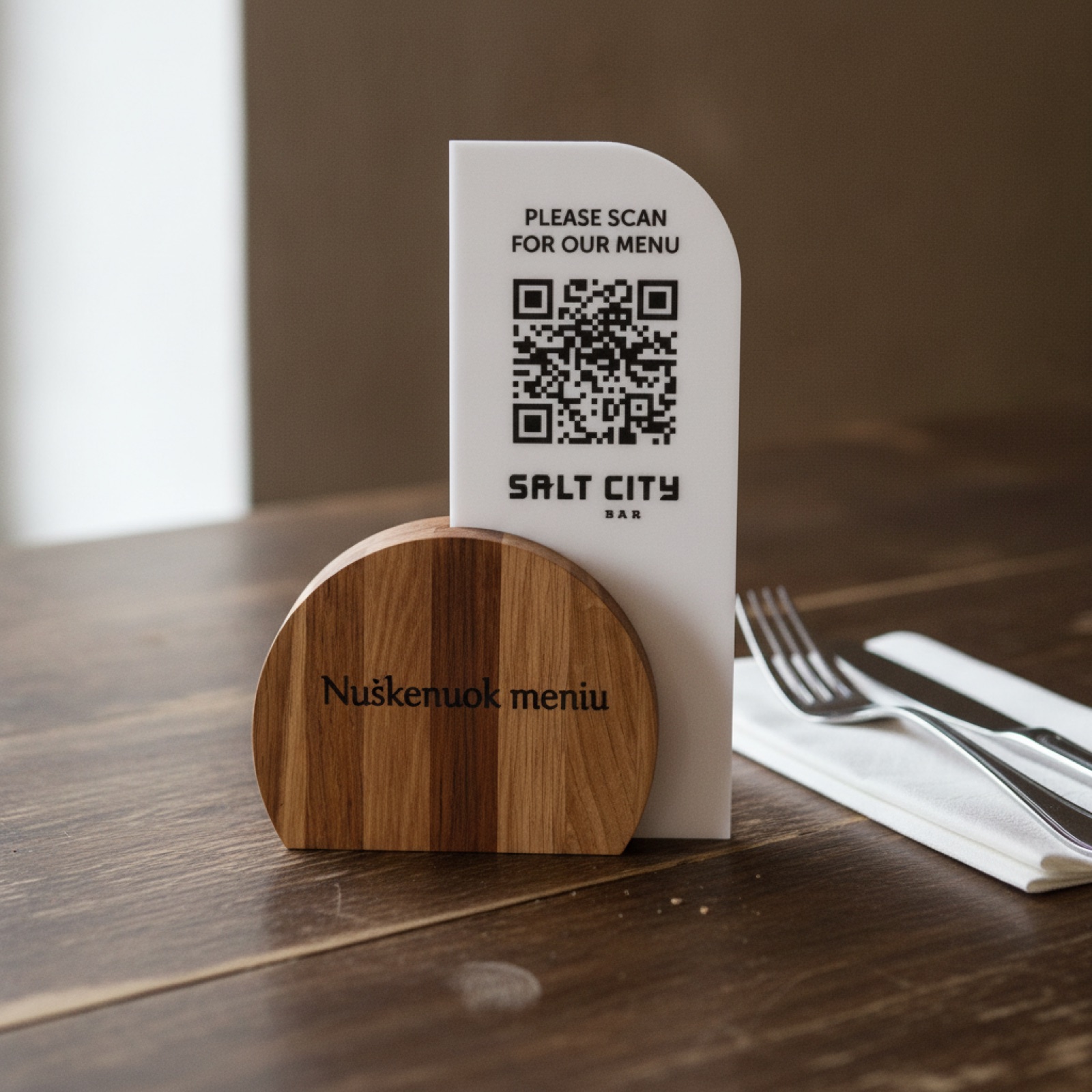 qr kodo meniu zenklas akrilo su graviravimu qr-kodo-meniu-zenklas-akrilo-su-graviravimu