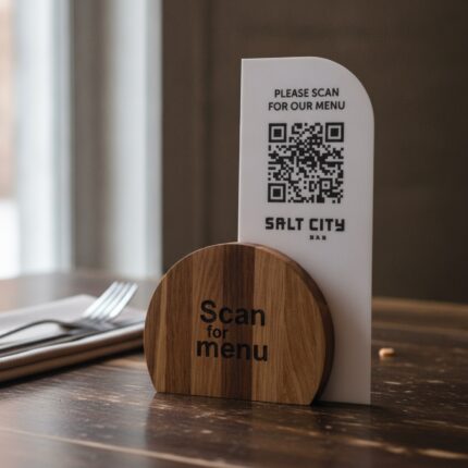 qr-kodo-meniu-zenklas-akrilo-medienos-tekstura-is-arti